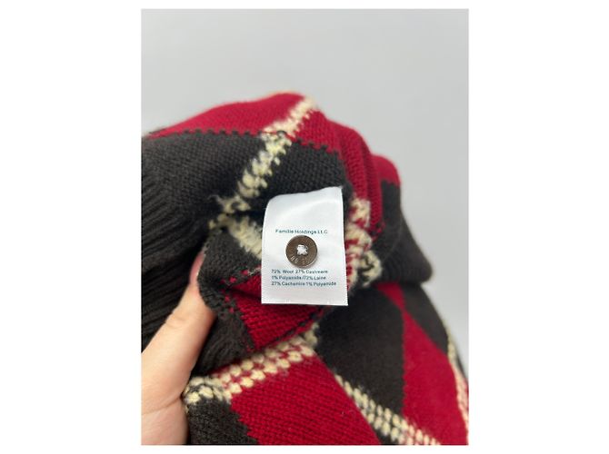Autre Marque Jacquard-Pullover in Braun und Rot aus Wolle und Kaschmir - Ansicht 5