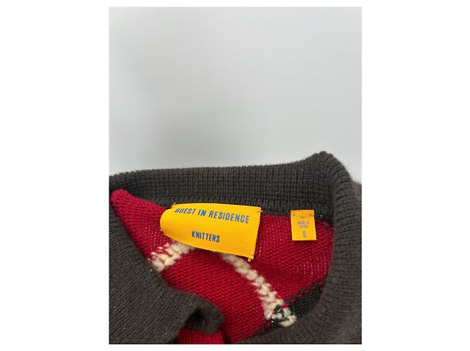Autre Marque Jacquard-Pullover in Braun und Rot aus Wolle und Kaschmir - Ansicht 6