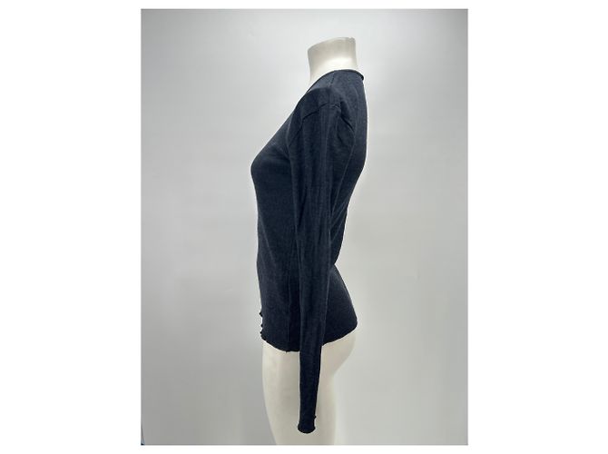 Autre Marque Langarm-Top in Marinewolle Marineblau - Ansicht 4