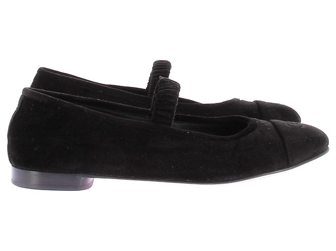 Chanel Samtballerinas Schwarz - Ansicht 2