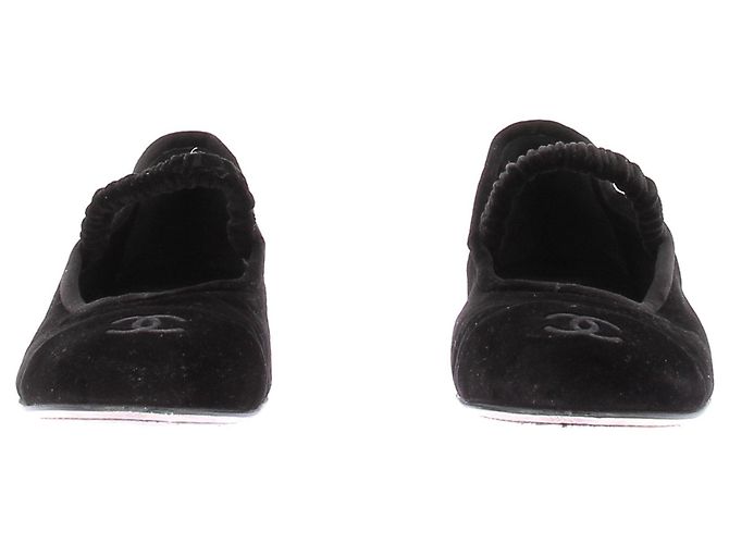 Chanel Samtballerinas Schwarz - Ansicht 4