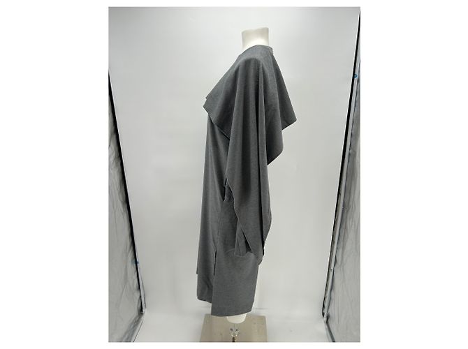 Autre Marque Langes graues Kleid mit Wolle - Ansicht 4