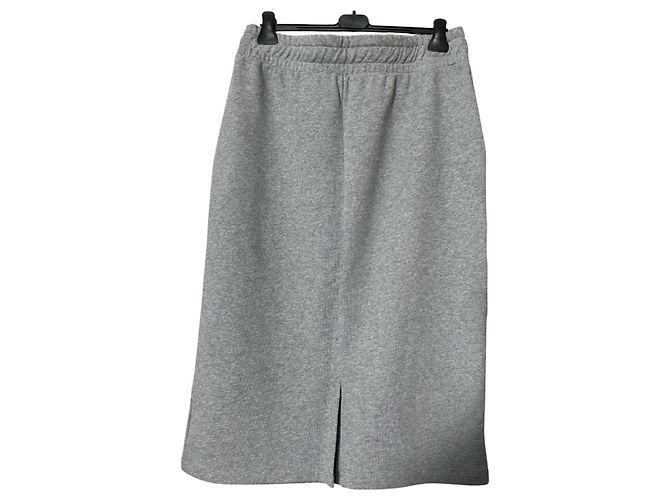 Falda midi Weekend Max Mara gris de algodón XXL - vista 3