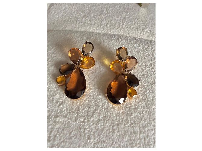SéZane Orecchini "Miranda" in pietre multicolori Marrone Multicolore D'oro - vista 4