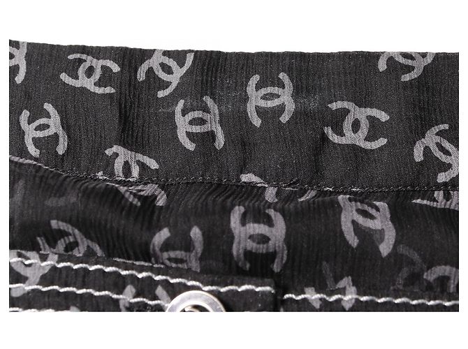 Timeless Vestido de seda Coco Mark da Chanel Marrom Preto - vista 7