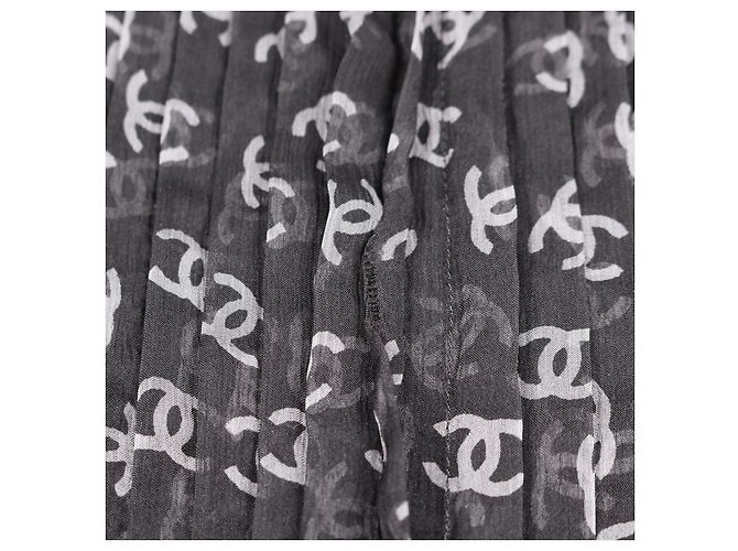 Timeless Vestido de seda Coco Mark da Chanel Marrom Preto - vista 8