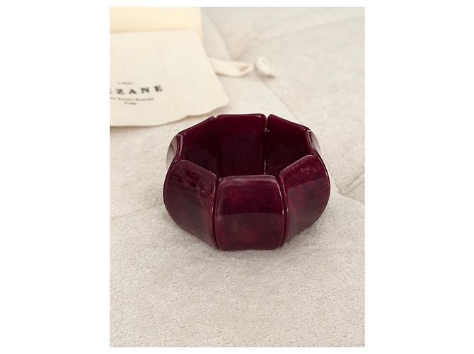 SéZane Bracciale rigido "Mario" in resina color melanzana Porpora - vista 6