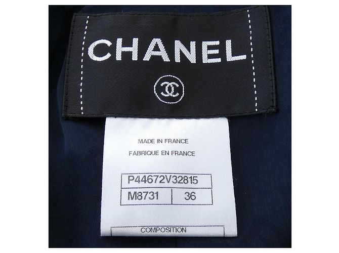 Timeless Chaqueta Chanel sin cuello Azul Azul marino - vista 4