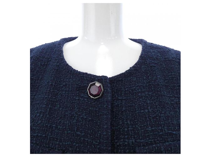 Timeless Chaqueta Chanel sin cuello Azul Azul marino - vista 5