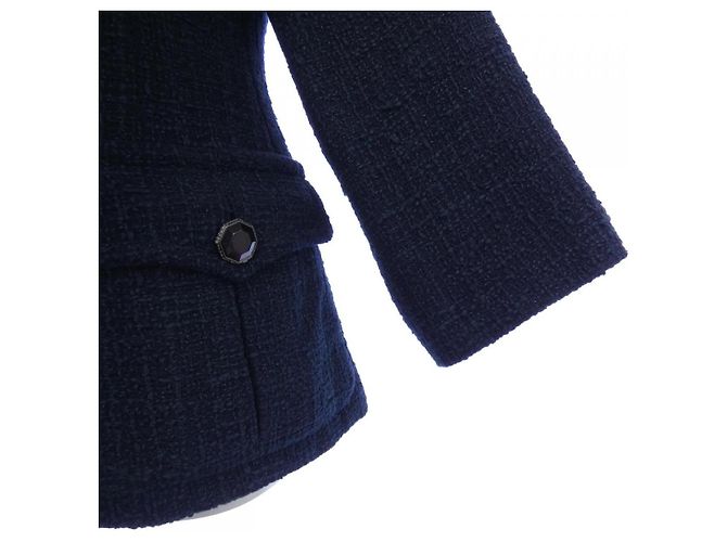 Timeless Chaqueta Chanel sin cuello Azul Azul marino - vista 6