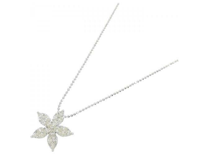 Autre Marque Collana in diamante in oro bianco Au750 a forma di fiore Argento - vista 2