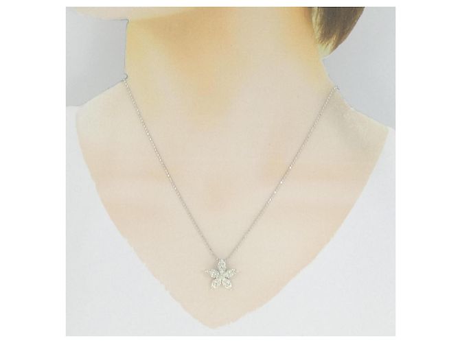 Autre Marque Collana in diamante in oro bianco Au750 a forma di fiore Argento - vista 6