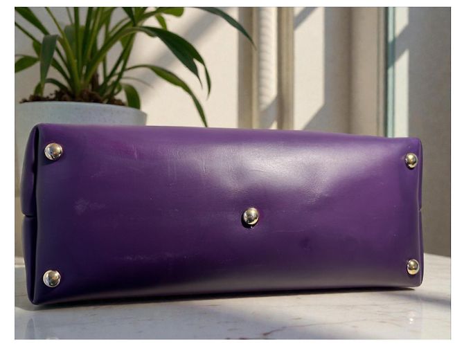 Gucci Abbey Tote GG Canvas e pelle viola Beige Viola scuro - vista 4