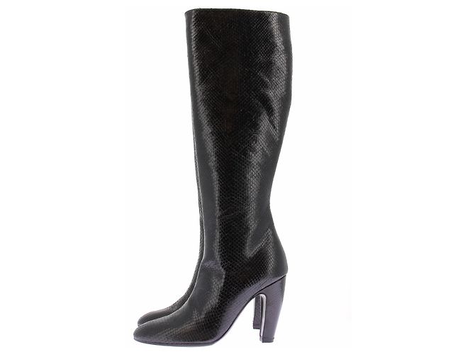 Autre Marque Botas de cuero negras GIA BORGHINI Talla 38 Negro - vista 3