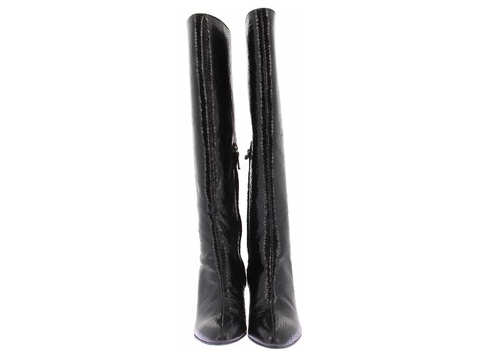 Autre Marque Botas de cuero negras GIA BORGHINI Talla 38 Negro - vista 4