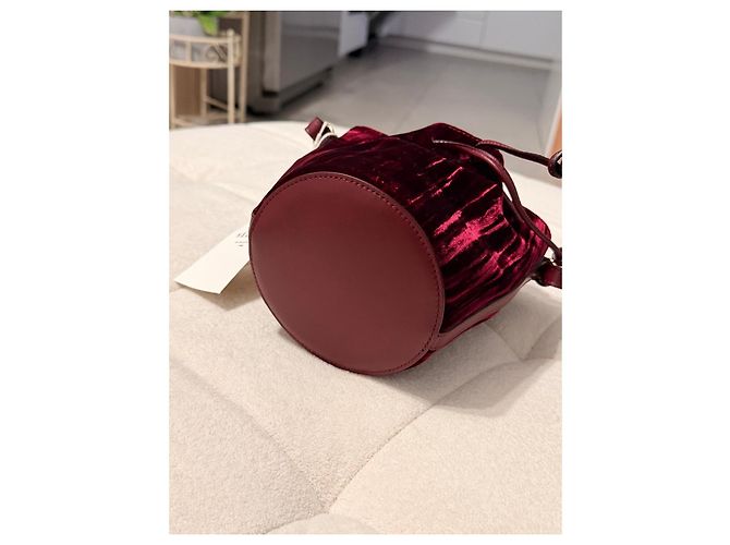 SéZane Borsa a Spalla Micro Farrow in Velluto Bordeaux di Sezane Bordò - vista 6