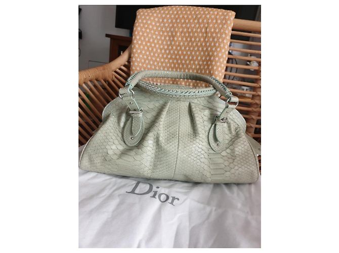 Dior My Dior Handtasche aus Pythonleder Hellgrün - Ansicht 9