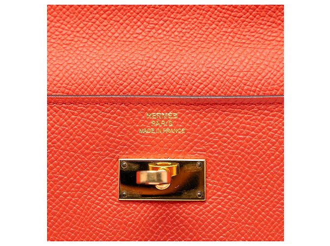 Cartera Longa Kelly Epsom Naranja Hermès Roja - vista 5