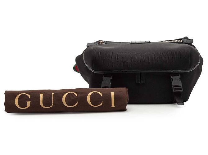 Marsupio in tela nera Techno Web di Gucci Nero - vista 8