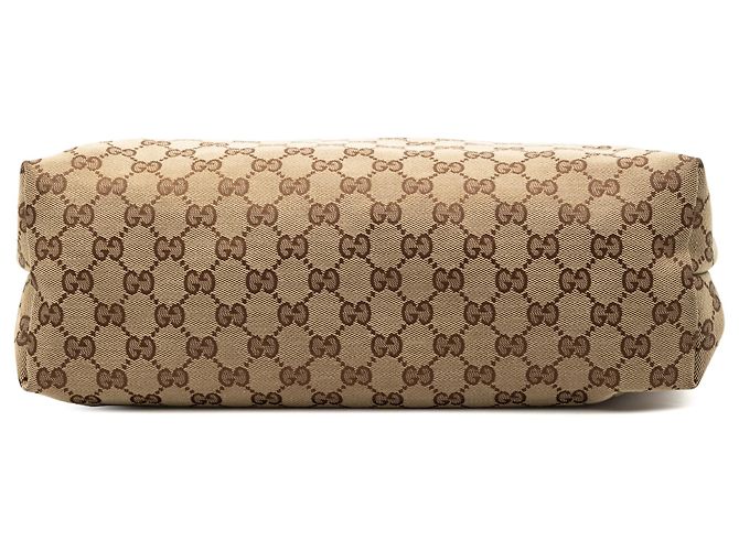 Borsa a tracolla Gucci in tela GG marrone con web Beige - vista 3