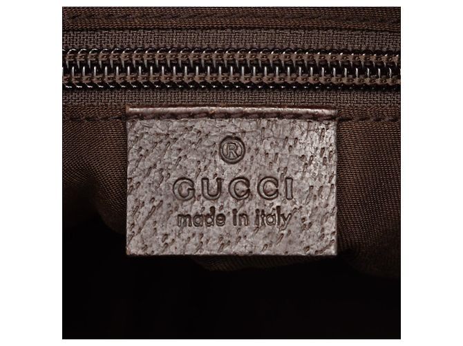 Borsa a tracolla Gucci in tela GG marrone con web Beige - vista 5