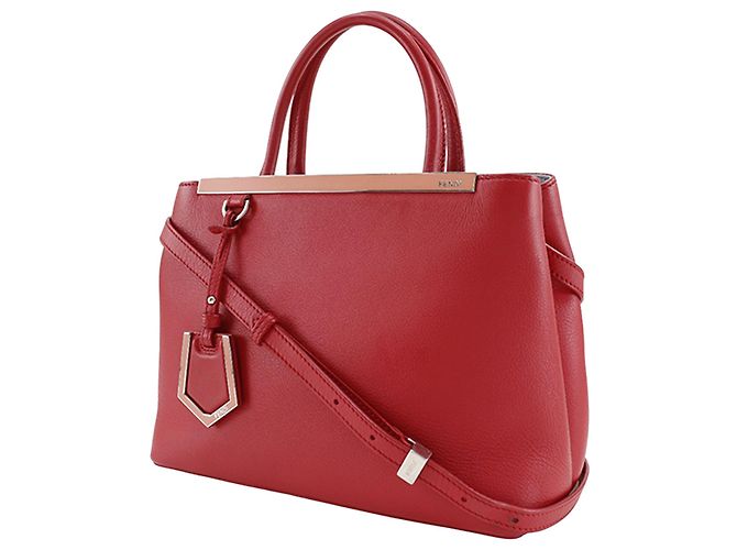 Fendi Petite 2Jours in Pelle Rossa Rosso - vista 2