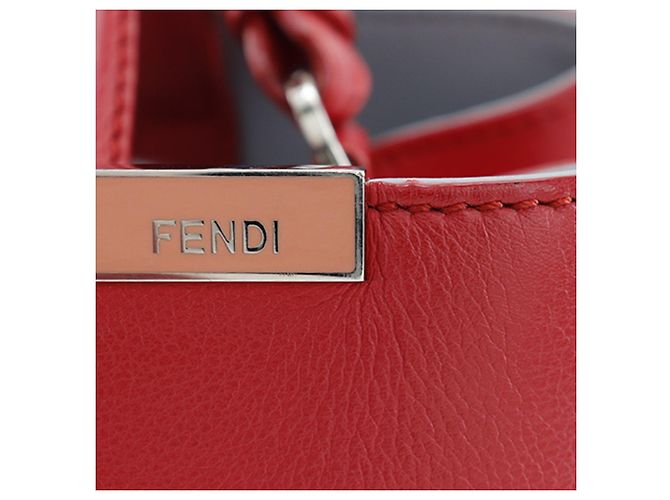 Fendi Petite 2Jours in Pelle Rossa Rosso - vista 6