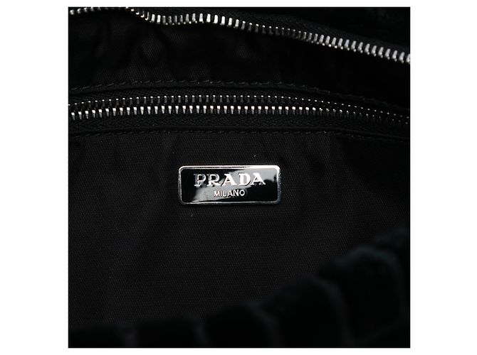 Pochette Crossbody Ricamo Velluto Negra de Prada Negro - vista 5