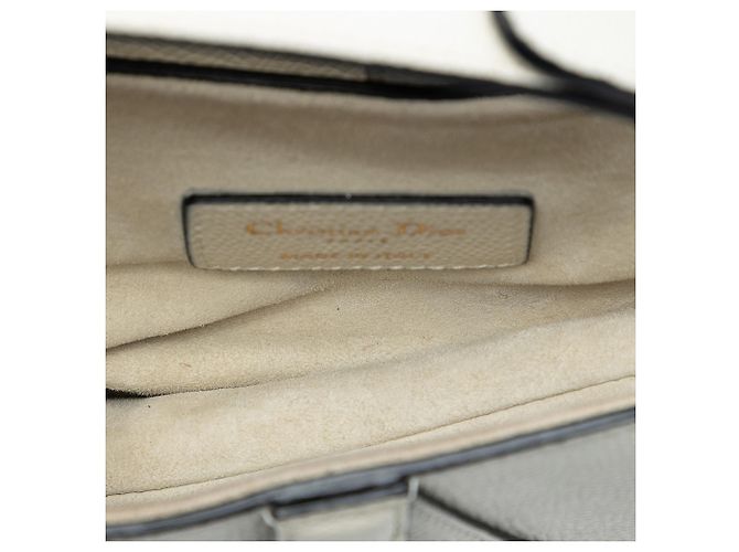 Borsa Saddle in pelle di vitello grana bianca Dior Bianco - vista 4