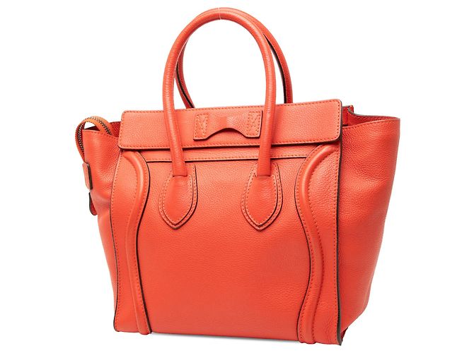 Luggage Céline Celine Orange Micro-Leder Reisetasche - Ansicht 2