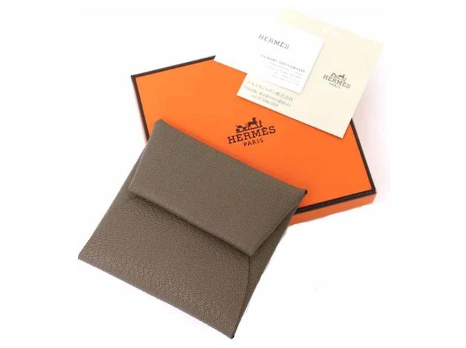 Monedero Bastia de Hermès en gris Etoupe Gris pardo - vista 2