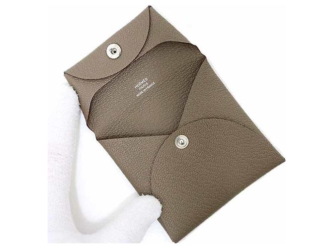 Monedero Bastia de Hermès en gris Etoupe Gris pardo - vista 4