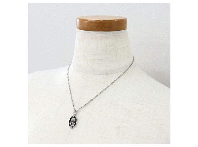 Collar Mini Maillon PM de Hermès Negro Plata - vista 6