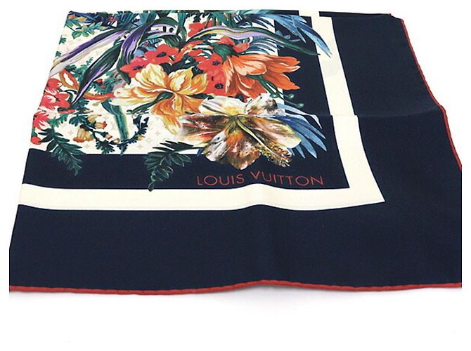 Sciarpa Louis Vuitton Monogram Carré 70 LV Bouquet Multicolore Blu navy - vista 2