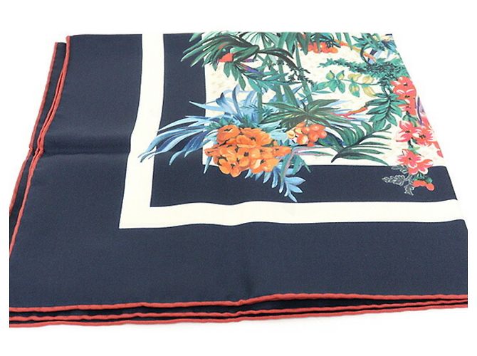 Sciarpa Louis Vuitton Monogram Carré 70 LV Bouquet Multicolore Blu navy - vista 3