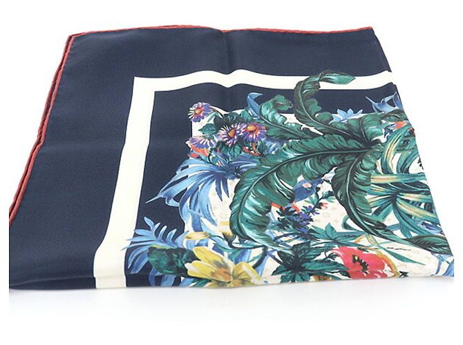 Sciarpa Louis Vuitton Monogram Carré 70 LV Bouquet Multicolore Blu navy - vista 4