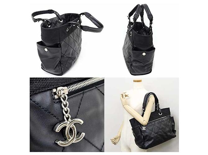 Chanel Paris Biarritz GM Tote Bag Schultertasche Schwarz A34210 - Ansicht 6