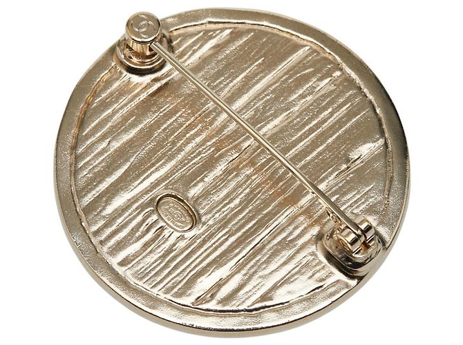 Chanel Coco Mark Gold Rhinestone Brooch Golden - view 2