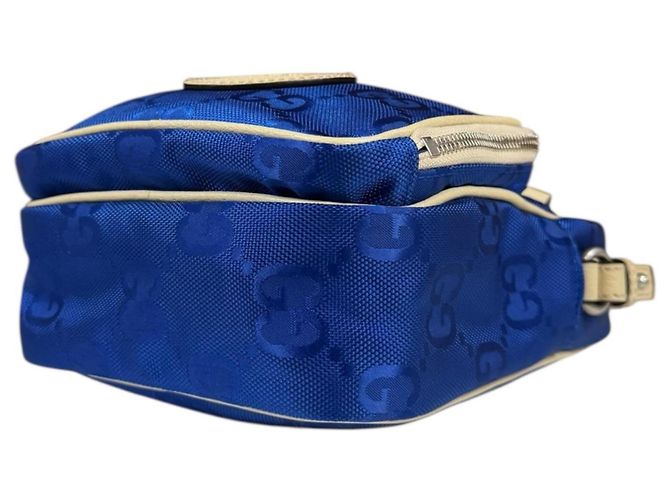 Borsa a Spalla Gucci Ob the Grid Blu Beige - vista 5