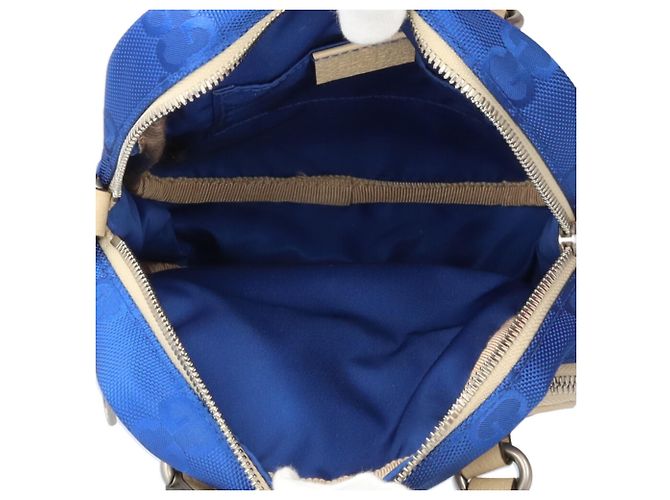 Borsa a Spalla Gucci Ob the Grid Blu Beige - vista 6