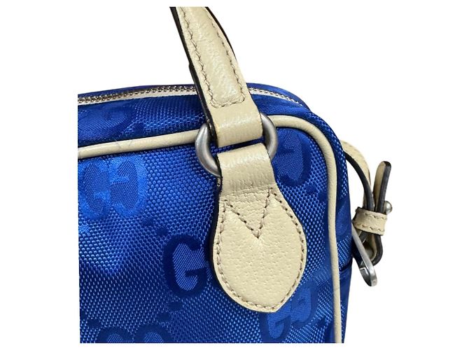 Borsa a Spalla Gucci Ob the Grid Blu Beige - vista 7