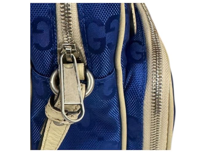 Borsa a Spalla Gucci Ob the Grid Blu Beige - vista 8