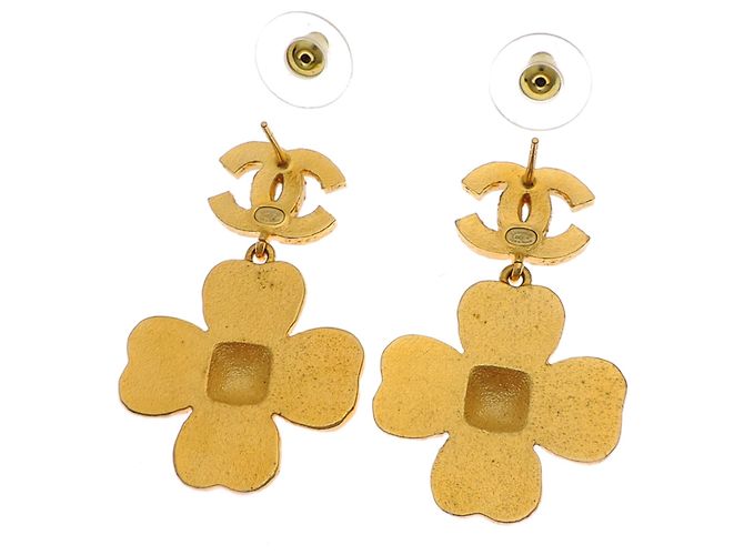 Pendientes de mujer Chanel Coco Mark Flower Negro Rosa Dorado - vista 4