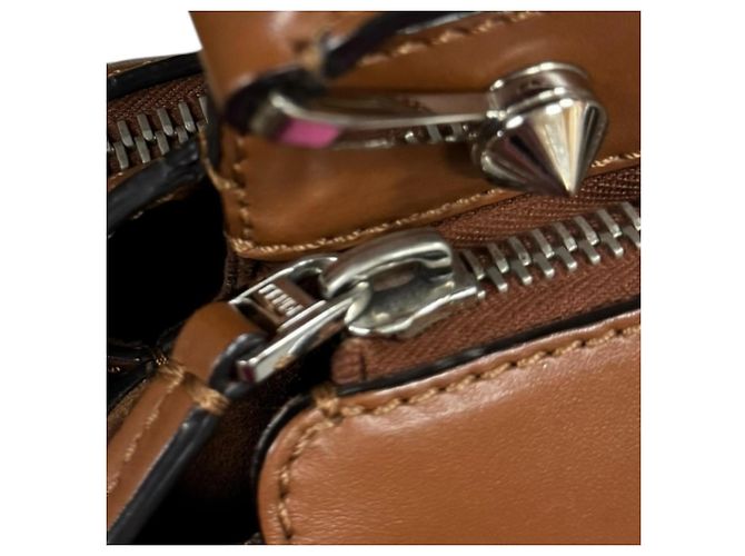 Fendi Dotcom Schultertasche aus Leder Braun - Ansicht 12