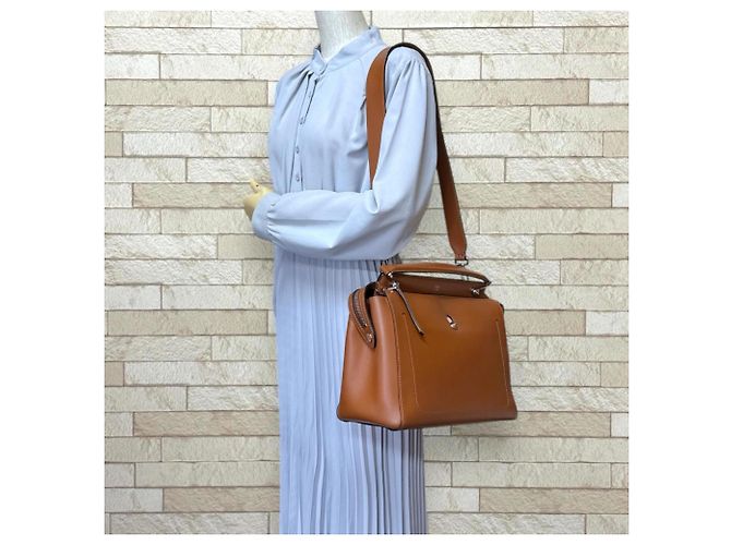 Fendi Dotcom Schultertasche aus Leder Braun - Ansicht 3