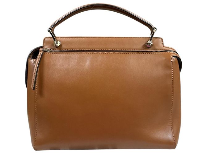 Fendi Dotcom Schultertasche aus Leder Braun - Ansicht 4