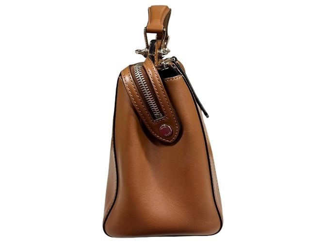Fendi Dotcom Schultertasche aus Leder Braun - Ansicht 5