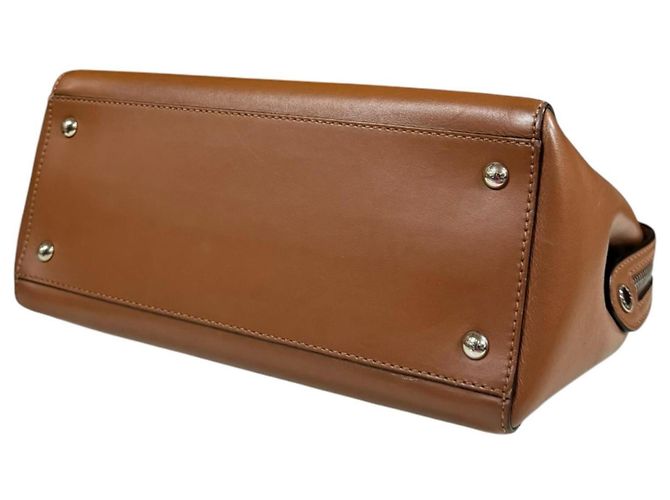 Fendi Dotcom Schultertasche aus Leder Braun - Ansicht 6