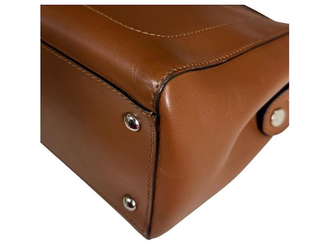 Fendi Dotcom Schultertasche aus Leder Braun - Ansicht 9