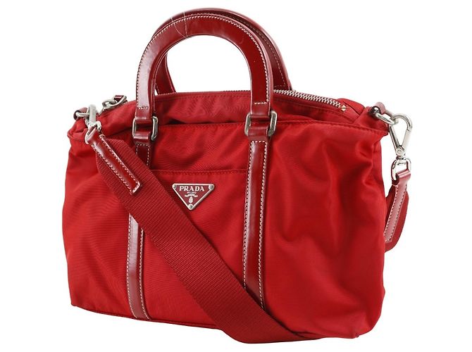 Borsa a spalla in nylon A5 di Prada Rosso - vista 2